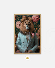 Gentleman Lion Floral Portrait