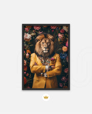 Royal Lion Floral Portrait