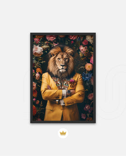 Royal Lion Floral Portrait