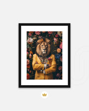 Royal Lion Floral Portrait
