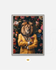 Royal Lion Floral Portrait