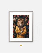 Royal Lion Floral Portrait
