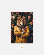 Royal Lion Floral Portrait