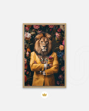 Royal Lion Floral Portrait