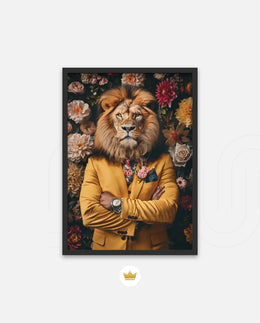 Luxury Lion Floral Portrait