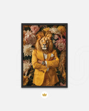 Regal Lion Floral Portrait