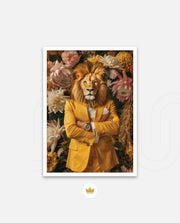 Regal Lion Floral Portrait