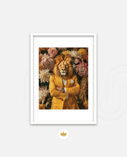 Regal Lion Floral Portrait