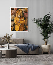 Regal Lion Floral Portrait