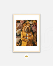 Regal Lion Floral Portrait