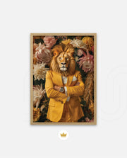 Regal Lion Floral Portrait