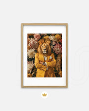 Regal Lion Floral Portrait
