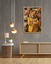 Regal Lion Floral Portrait
