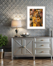 Regal Lion Floral Portrait