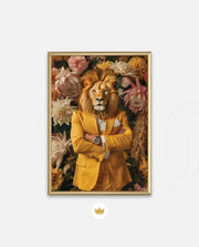 Regal Lion Floral Portrait
