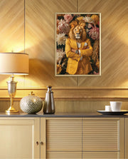 Regal Lion Floral Portrait
