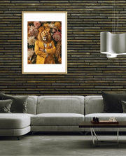 Regal Lion Floral Portrait