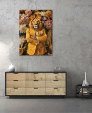 Regal Lion Floral Portrait