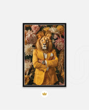 Regal Lion Floral Portrait