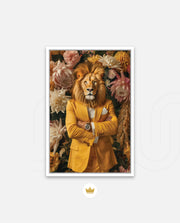 Regal Lion Floral Portrait