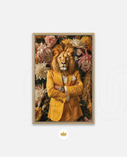 Regal Lion Floral Portrait