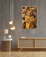 Regal Lion Floral Portrait