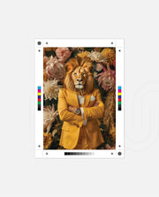 Regal Lion Floral Portrait