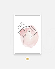Watercolor Face Embrace