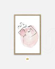 Watercolor Face Embrace
