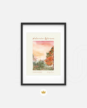 Autumn Watercolor Scene