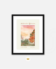 Autumn Watercolor Scene