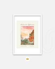 Autumn Watercolor Scene