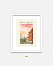 Autumn Watercolor Scene