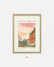 Autumn Watercolor Scene