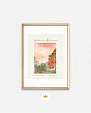 Autumn Watercolor Scene