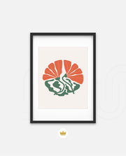 Coral Botanical Fan