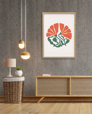 Coral Botanical Fan