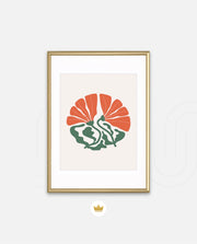 Coral Botanical Fan