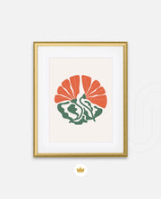 Coral Botanical Fan