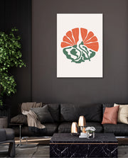 Coral Botanical Fan