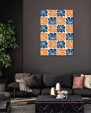 Citrus Blue Floral Tiles