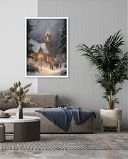 Snowy Church Evening
