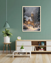 Snowy Church Evening