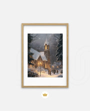 Snowy Church Evening
