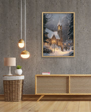 Snowy Church Evening