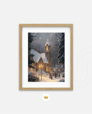 Snowy Church Evening