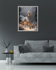 Snowy Church Evening