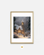 Snowy Church Evening