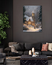 Snowy Church Evening
