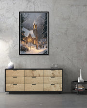 Snowy Church Evening